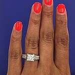This image shows the setting with a 1.50ct princess cut center diamond.