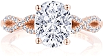 This image shows the setting with a 1.50ct oval cut center diamond. The setting can be ordered to accommodate any shape/size diamond listed in the setting details section below.