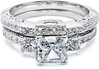 Tacori Contoured Channel Set Princess Cut & Pave Diamond Band