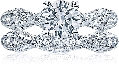 Tacori Criss-Cross Channel-Set & Pave Diamond Engagement Ring 2578RD