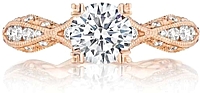 Tacori Criss-Cross Channel-Set & Pave Diamond Engagement Ring