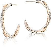 Tacori Diamond Crescent Hoop Earrings
