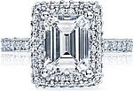 This image shows the setting with a 1.25ct emerald cut center diamond. The setting can be ordered to accommodate any shape/size diamond listed in the setting details section below.