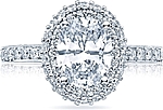 This image shows the setting with a 2.00ct oval cut center diamond. The setting can be ordered to accommodate any shape/size diamond listed in the setting details section below.