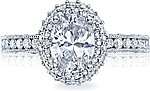 This image shows the setting with a 1.25ct oval cut center diamond. The setting can be ordered to accommodate any shape/size diamond listed in the setting details section below.