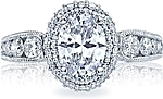 This image shows the setting with a 1.25ct oval cut center diamond. The setting can be ordered to accommodate any shape/size diamond listed in the setting details section below.