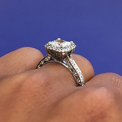 Tacori Double Halo Princess Cut Diamond Engagement Ring HT2522