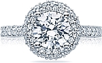 This image shows the setting with a 1.50ct round cut center diamond. The setting can be ordered to accommodate any shape/size diamond listed in the setting details section below.