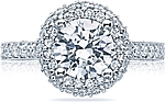 This image shows the setting with a 1.50ct round cut center diamond. The setting can be ordered to accommodate any shape/size diamond listed in the setting details section below.