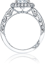 This image shows the setting with a 1.50ct round brilliant cut diamond. The setting can be ordered to accommodate any shape/size diamond listed in the setting details section below.