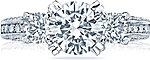 This image shows the setting with a 1.50ct princess cut center diamond. The setting can be ordered to accommodate any shape/size diamond listed in the setting details section below.
