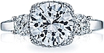 This image shows the setting with a 1.50ct round cut center diamond. The setting can be ordered to accommodate any shape/size diamond listed in the setting details section below.