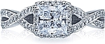 This image shows the setting with a 1.50ct round brilliant cut center diamond. The setting can be ordered to accommodate any shape/size diamond listed in the setting details section below.