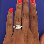 This image shows the setting with a 1.90ct round brilliant cut center diamond.