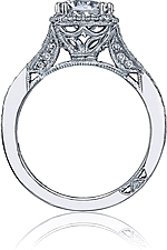 This image shows the setting with a 1.50ct round brilliant cut center diamond. The setting can be ordered to accommodate any shape/size diamond listed in the setting details section below.