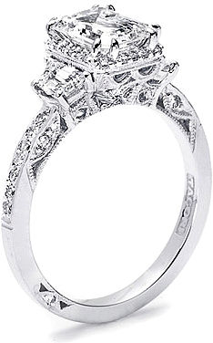 Tacori Engagement Ring w/ Shield-Cut and Pave Diamonds 2628ECP