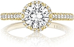 This image shows the setting with a 1.25ct round brilliant cut center diamond. The setting can be ordered to accommodate any shape/size diamond listed in the setting details section below.