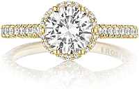 Tacori Gold Pave Halo Diamond Engagement Ring