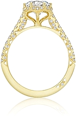 This image shows the setting with a 1.25ct round brilliant cut center diamond. The setting can be ordered to accommodate any shape/size diamond listed in the setting details section below.