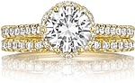 This image shows the setting with a 1.25ct round brilliant cut center diamond. The setting can be ordered to accommodate any shape/size diamond listed in the setting details section below.