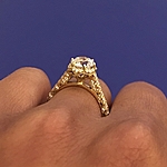 This image shows the setting with a 1.25ct round brilliant cut center diamond. The setting can be ordered to accommodate any shape/size diamond listed in the setting details section below.