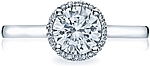 This image shows the setting with a 1.00ct round cut center diamond. The setting can be ordered to accommodate any shape/size diamond listed in the setting details section below.