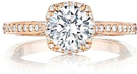 Tacori Halo Engagement Ring w/ Pave Set Diamonds