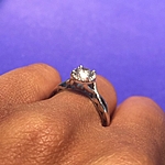 This image shows the setting with a .60ct round brilliant cut diamond.