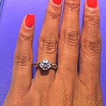 This image shows the setting with a .60ct round brilliant cut diamond.