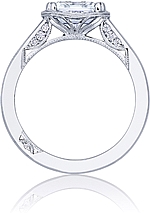 This image shows the setting with a 1.20ct emerald cut center diamond. The setting can be ordered to accommodate any shape/size diamond listed in the setting details section below.