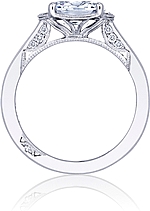 This image shows the setting with a 1.50ct oval cut center diamond. The setting can be ordered to accommodate any shape/size diamond listed in the setting details section below.