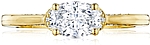 This image shows the setting with a .75ct oval cut center diamond. The setting can be ordered to accommodate any shape/size diamond listed in the setting details section below.