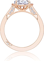This image shows the setting with a .75ct pear cut center diamond. The setting can be ordered to accommodate any shape/size diamond listed in the setting details section below.