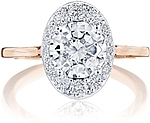 This image shows the setting with a 1.50ct round brilliant cut center diamond. The setting can be ordered to accommodate any shape/size diamond listed in the setting details section below.