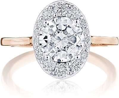 This image shows the setting with a 1.50ct round brilliant cut center diamond. The setting can be ordered to accommodate any shape/size diamond listed in the setting details section below.