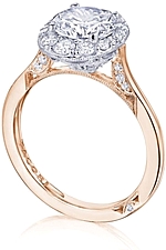 This image shows the setting with a 1.50ct round brilliant cut center diamond. The setting can be ordered to accommodate any shape/size diamond listed in the setting details section below.