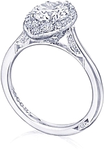 This image shows the setting with a 1.25ct round brilliant cut center diamond. The setting can be ordered to accommodate any shape/size diamond listed in the setting details section below.