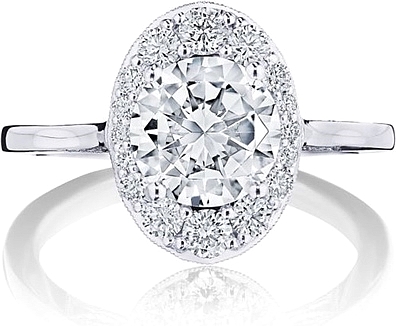 This image shows the setting with a 1.50ct round brilliant cut center diamond. The setting can be ordered to accommodate any shape/size diamond listed in the setting details section below.