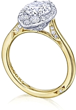 This image shows the setting with a 1.50ct round brilliant cut center diamond. The setting can be ordered to accommodate any shape/size diamond listed in the setting details section below.