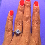 This image shows the setting with a 1.00ct round brilliant center diamond.