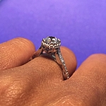 This image shows the setting with a 1.00ct round brilliant center diamond.