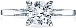 This image shows the setting with a 1.00ct round cut center diamond. The setting can be ordered to accommodate any shape/size diamond listed in the setting details section below.