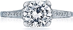 This image shows the setting with a 1.50ct round cut center diamond. The setting can be ordered to accommodate any shape/size diamond listed in the setting details section below.