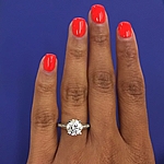 This image shows the setting with a 1.50ct round cut center diamond.