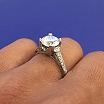 This image shows the setting with a 1.50ct round cut center diamond.