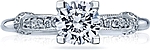 This image shows the setting with a .80ct round cut center diamond. The setting can be ordered to accommodate any shape/size diamond listed in the setting details section below.