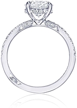 This image shows the setting with a 1.50ct round brilliant cut center diamond. The setting can be ordered to accommodate any shape/size diamond listed in the setting details section below.