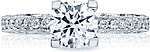 This image shows the setting with a 1.00ct round cut center diamond. The setting can be ordered to accommodate any shape/size diamond listed in the setting details section below.
