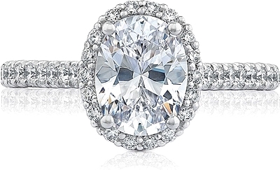 This image shows the setting with a 1.50ct oval cut center diamond. The setting can be ordered to accommodate any shape/size diamond listed in the setting details section below.