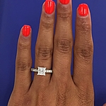 This image shows the setting with a 1.00ct princess cut center diamond. The setting can be ordered to accommodate any shape/size diamond listed in the setting details section below.